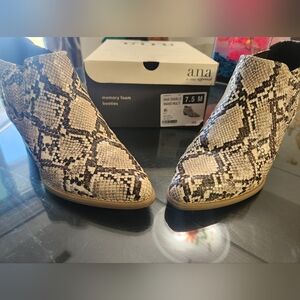a.n.a Women's Multi-Color Snake Print Ankle Booties